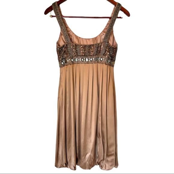 Sue Wong Silk Copper Cocktail Dress - Picture 5 of 12